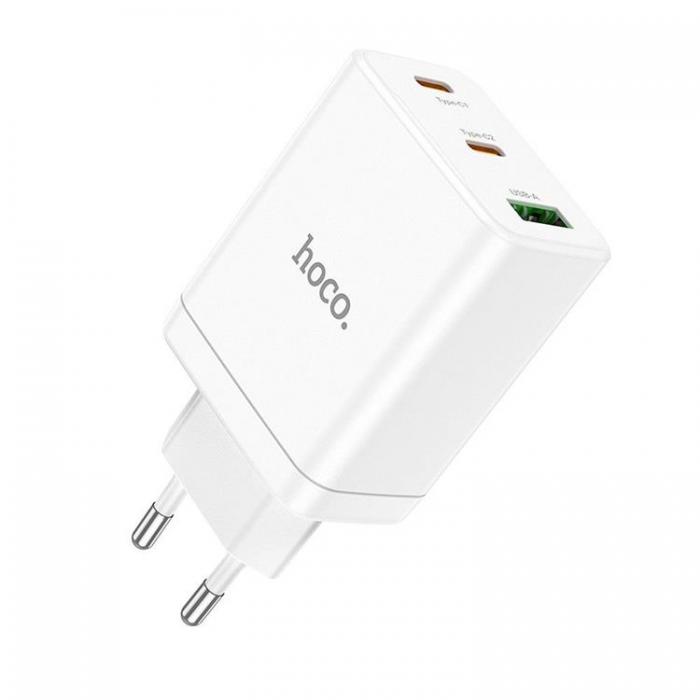 Hoco - Hoco Vggladdare 35W 2xType C + USB A N33 - Vit