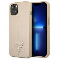 Guess - GUESS iPhone 14 Plus Skal Saffiano Triangle Logo - Beige