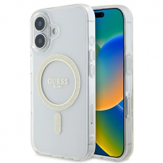 Guess - Guess iPhone 16 Mobilskal MagSafe IML Glitter Circle - Transparent