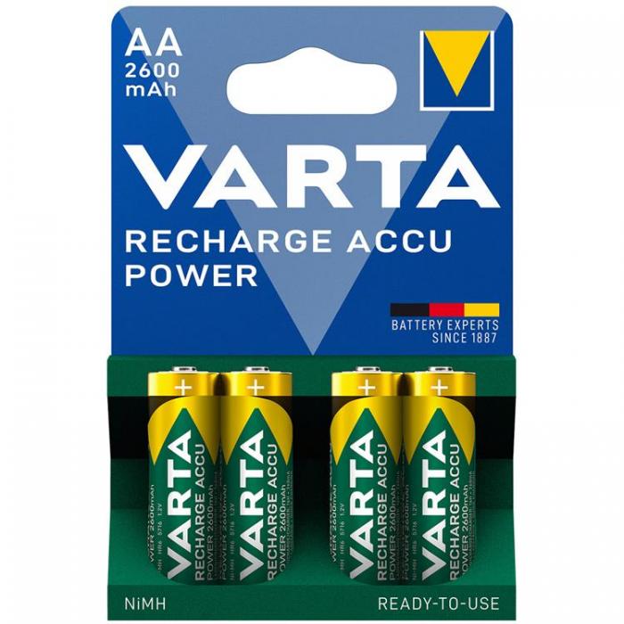 VARTA - Varta 4-pack Laddningsbart batteri AA 2600 mAh