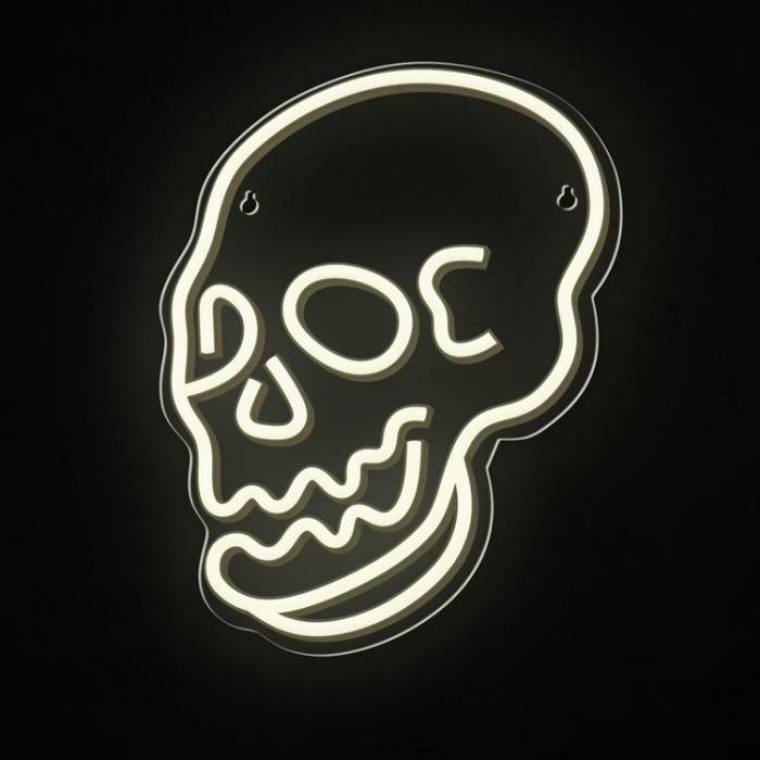 Forever Light - Forever Light Neon LED PLEXI SKULL FPNE07 - Vit