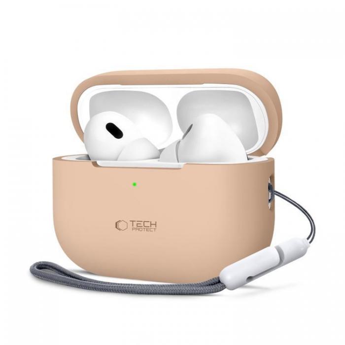 Tech-Protect - Tech-Protect Apple Airpods Pro 1/2 Skal Silikon - Cafe Latte