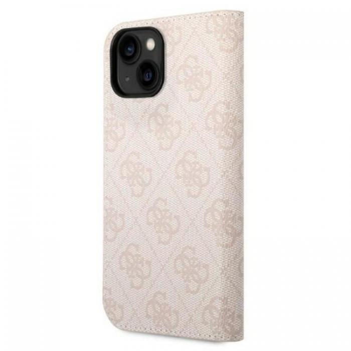 Guess - GUESS iPhone 14 Plnboksfodral Vintage Gold Logo - Rosa