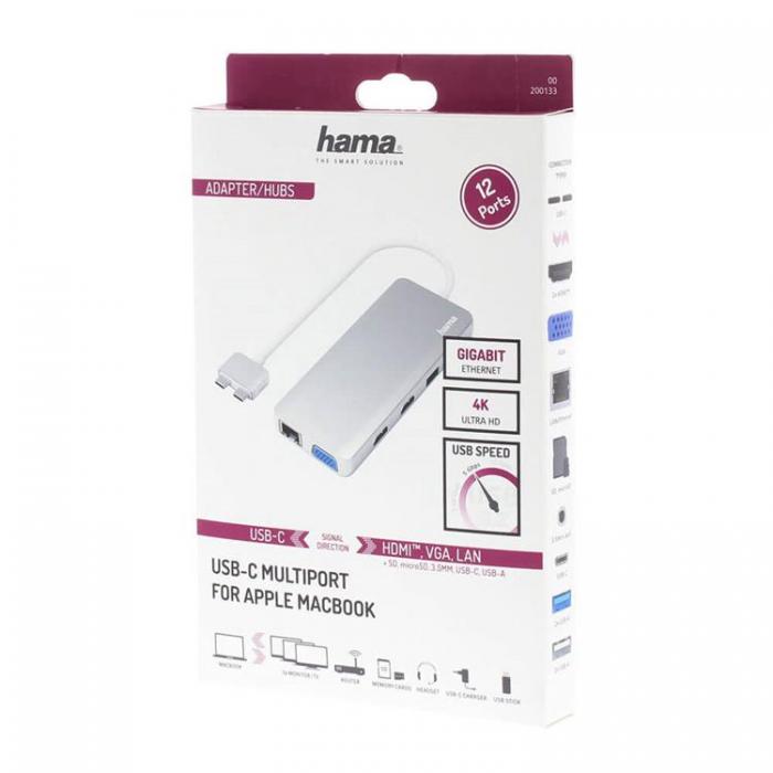 Hama - HAMA Hubb USB-C Connect2Mac 12-portar