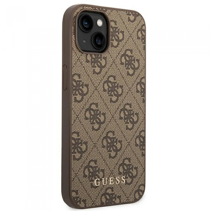 Guess - GUESS iPhone 14 Plus Skal Gold Logo - Brun