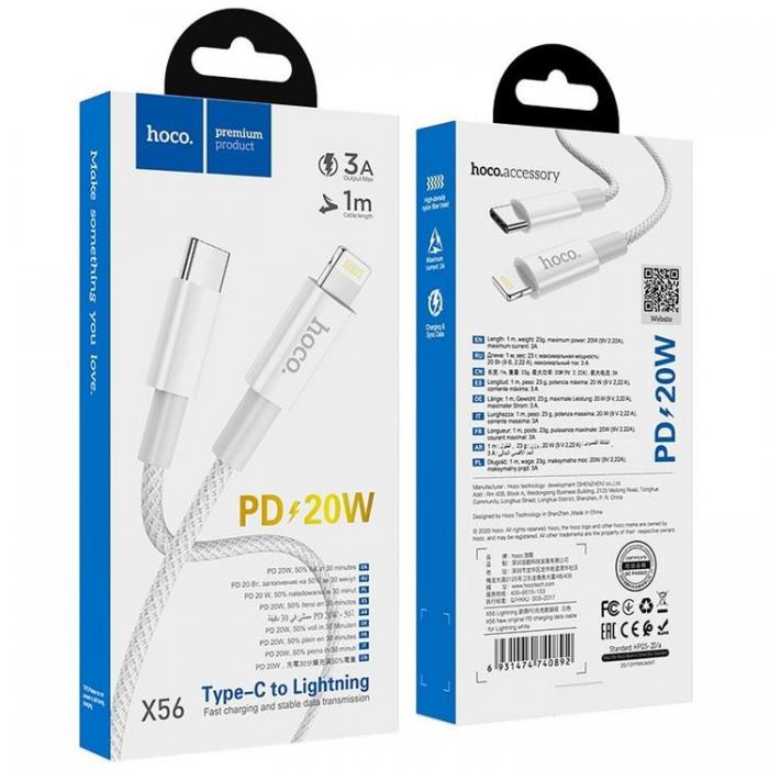 Hoco - Hoco PD USB-C till Lightning kabel 20W 1m - Vit