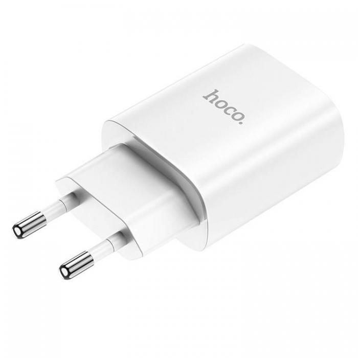 Hoco - Hoco Vggladdare Adapter USB-C - Vit