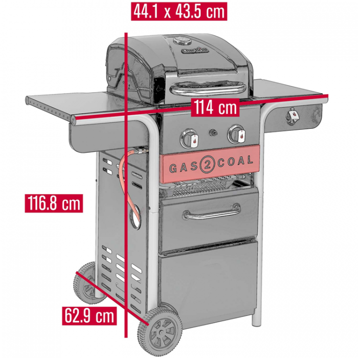 Char-Broil - Char-Broil Hybridgrill Gas2Coal 2.0 2 Brnnare