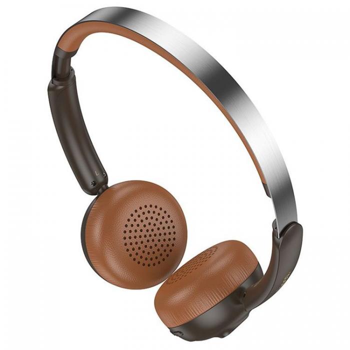 Hoco - Hoco On-Ear Hrlurar Trdlsa Bluetooth W62 - Brun