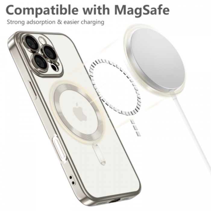 Tech-Protect - Tech-Protect iPhone 16 Pro Max Mobilskal Magsafe Magflex - Shiny Titanium