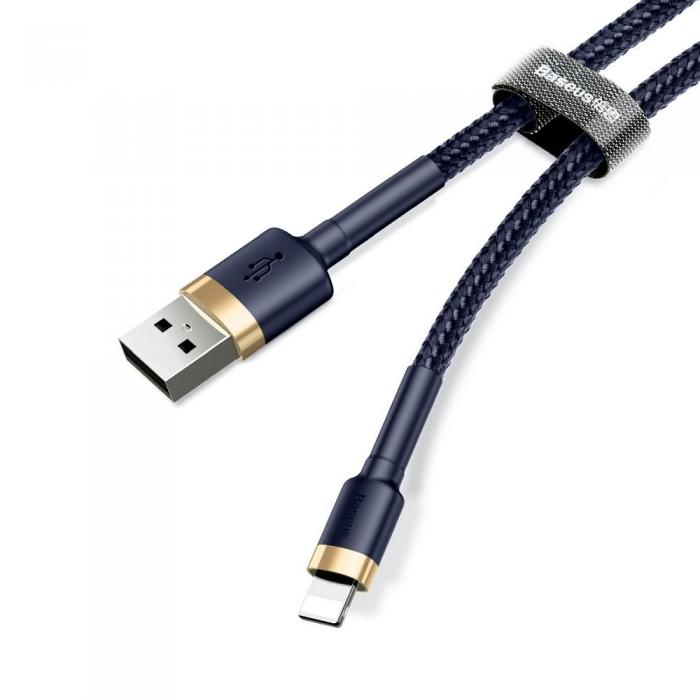 BASEUS - BASEUS cafule USB-A till Lightning kabel 2,4A 1m Guld-Bl