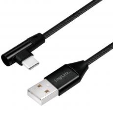 LogiLink - LogiLink Vinklad USB-C kabel USB 2.0 Max 3A 0.3m