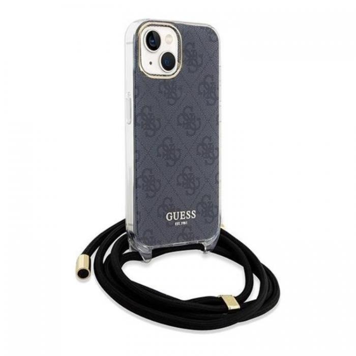 Guess - Guess iPhone 15/14/13 Mobilskal Crossbody Cord Print - Svart