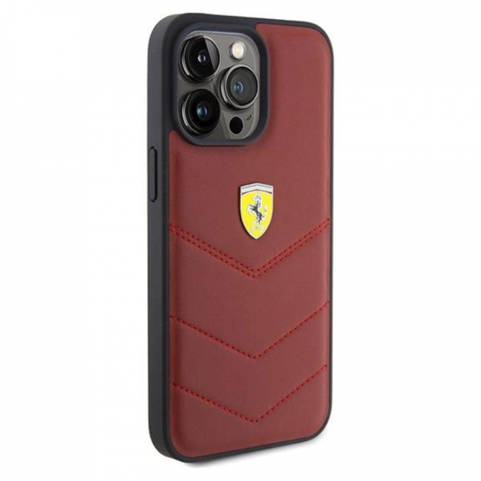 Ferrari - Ferrari iPhone 15 Pro Max Mobilskal Lder Stitched Lines