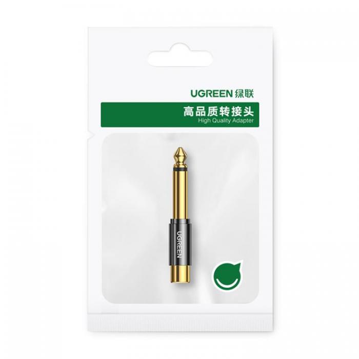 Ugreen - Ugreen 6.35 mm Jackadapter (hane) till RCA (hona) - Guld