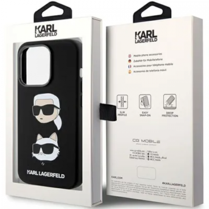 KARL LAGERFELD - Karl lagerfeld iPhone 15 Pro Mobilskal Silicone - Svart