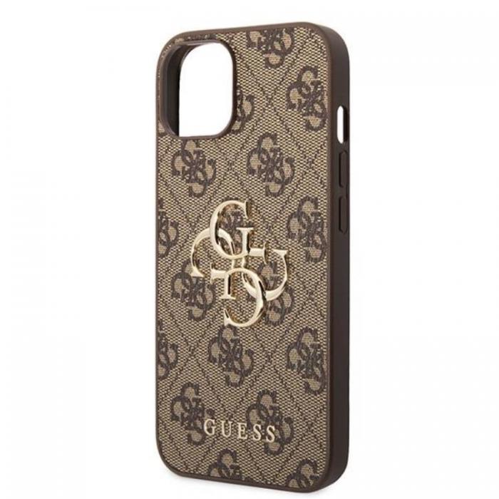 Guess - Guess iPhone 15 Mobilskal Big Metall Logo - Brun