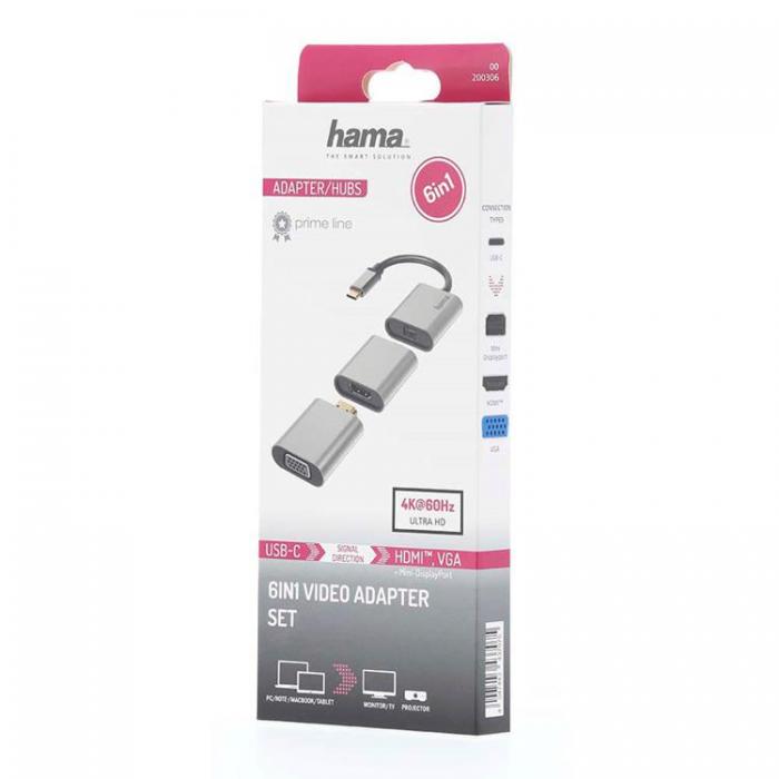 Hama - Hama Video Adapter Set 6in1 USB-C Mini-DisplayPort HDMI VGA