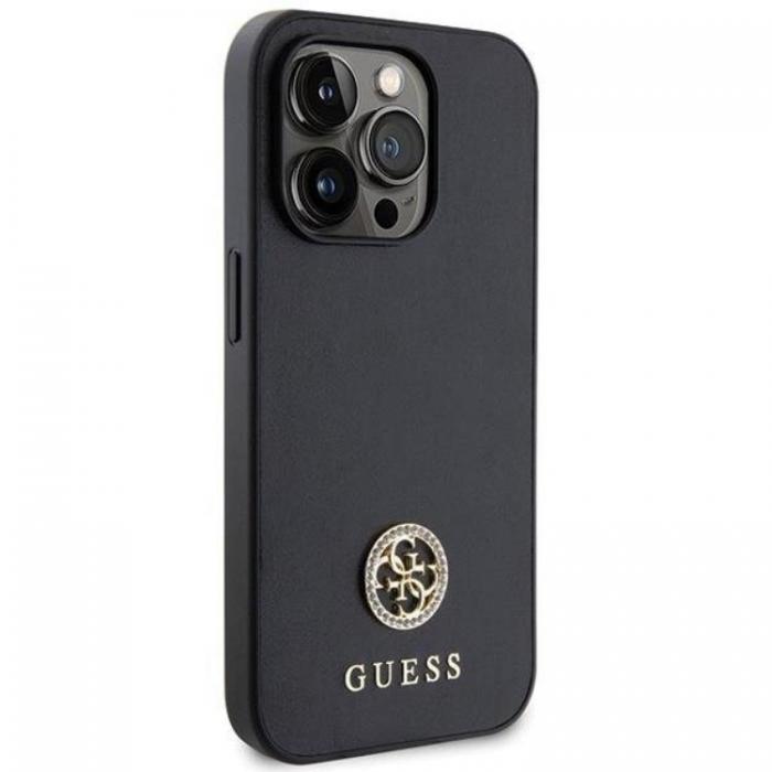 Guess - Guess iPhone 15 Pro Max Mobilskal Strass Metal Logo - Svart