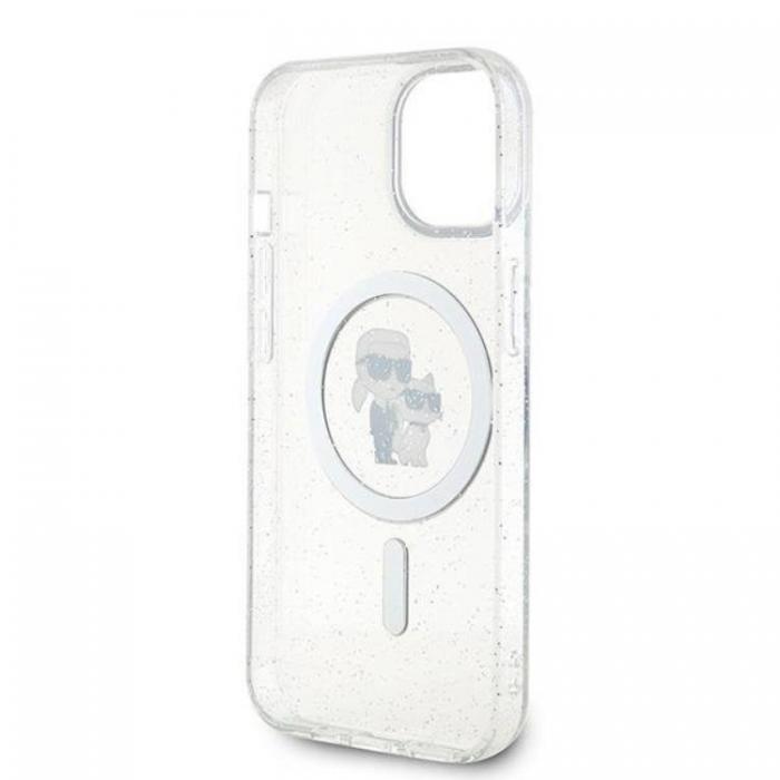 KARL LAGERFELD - Karl Lagerfeld iPhone 15 Plus Mobilskal Magsafe Glitter - Clear