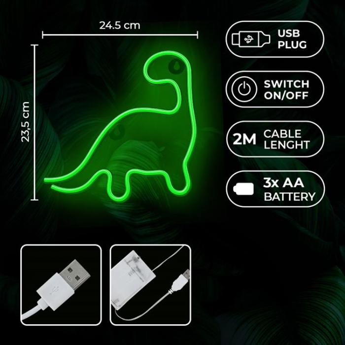 Neolia - Neolia LED Neon Light DINOSAUR NNE01 - Grn