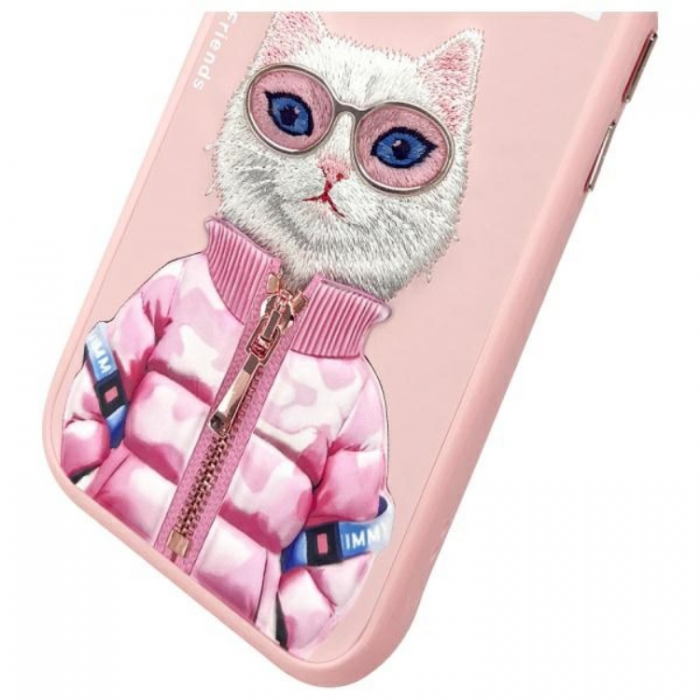 NIMMY - Nimmy iPhone 15 Mobilskal Cool & Cute 2.0 Cat - Rosa