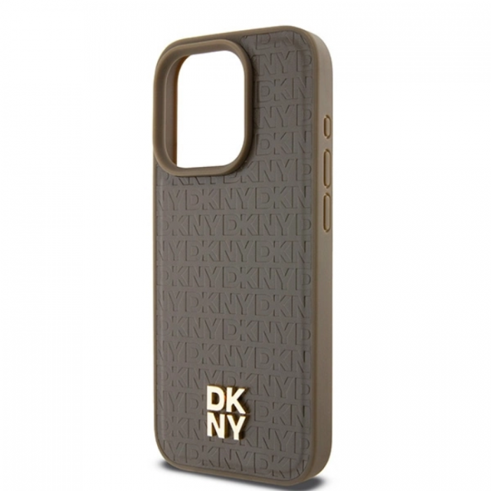 DKNY - DKNY iPhone 14 Pro Max Mobilskal Magsafe Lder Pattern Metal Logo