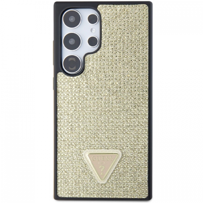 Guess - Guess Galaxy S24 Ultra Mobilskal Rhinestone Triangle - Guld