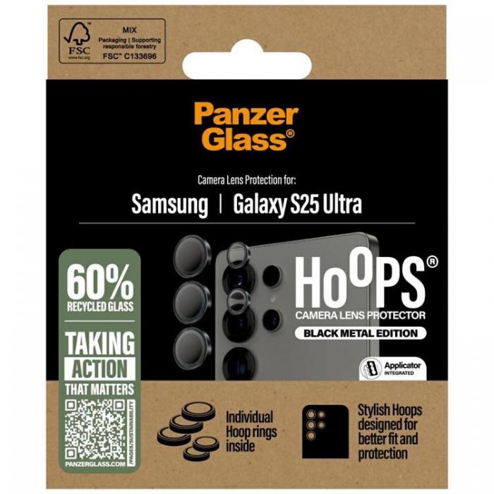 PanzerGlass - PanzerGlass Galaxy S25 Ultra Kameralinsskydd Hrdat Glas Hoops - Svart