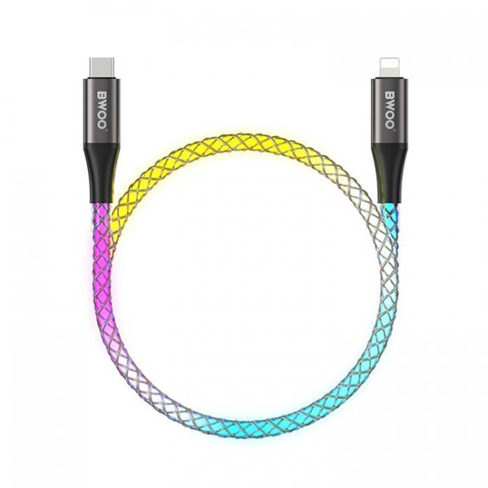 BWOO - BWOO USB-C till Lightning kabel 27W 1m RGB X279C-L Light