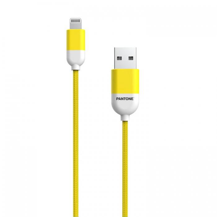 PANTONE - Pantone USB/Lightning 1.5m Kabel MFi 2.4A PT-LCS001-5 102C Gul