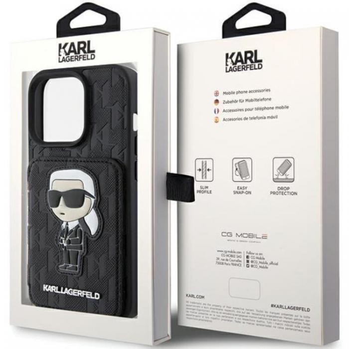 KARL LAGERFELD - Karl Lagerfeld iPhone 15 Pro Mobilskal Korthllare Stativ