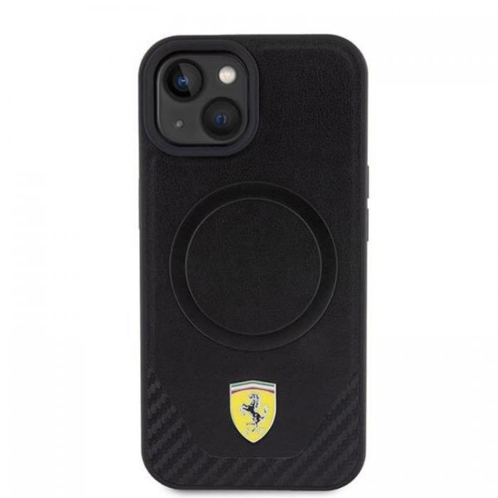 Ferrari - Ferrari iPhone 15 Mobilskal Magsafe Carbon Metal Logo - Svart