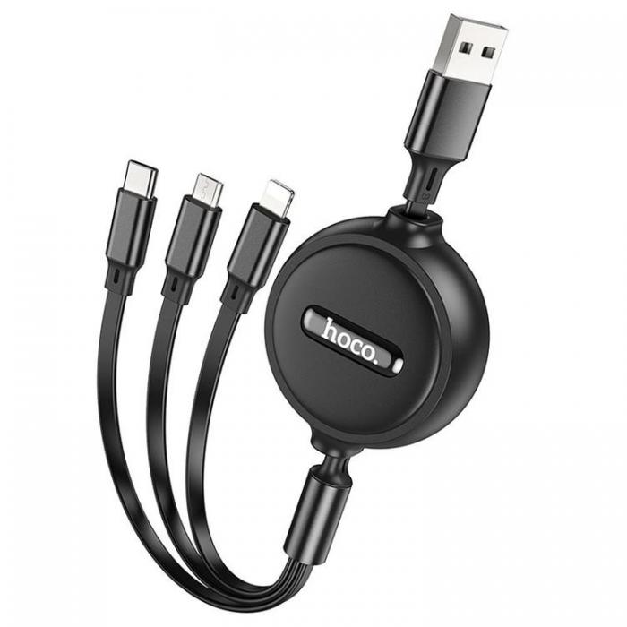 Hoco - Hoco 3in1 USB-A till USB-C, Lightning, microUSB kabel X75 1m