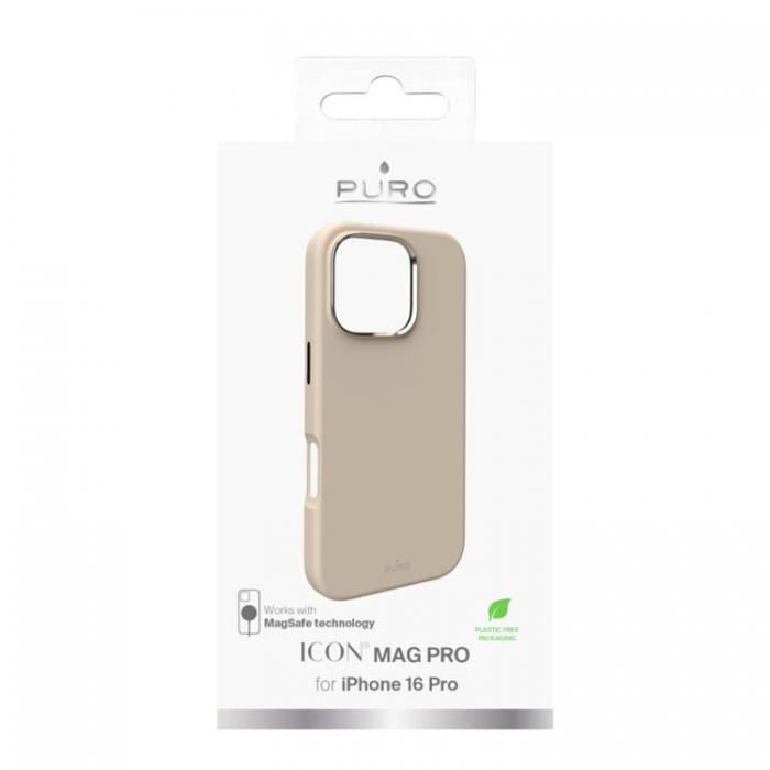 Puro - Puro iPhone 16 Pro Mobilskal Magsafe Icon Pro Silikon - Beige