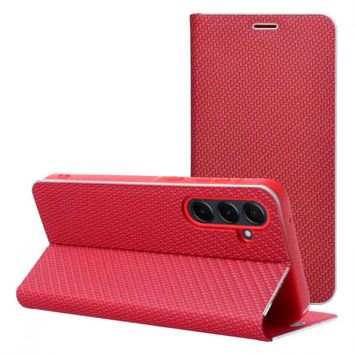 A-One Brand - Xiaomi Redmi 14C Plnboksfodral Luna Carbon - Rd