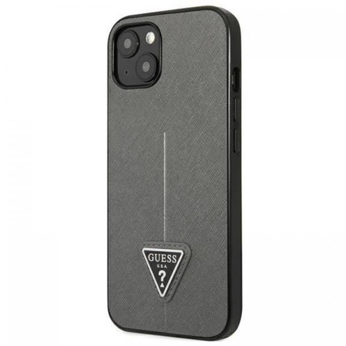 Guess - Guess iPhone 13 Mini Skal Saffiano Triangle Logo - Silver