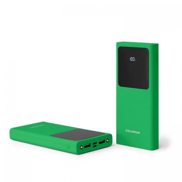 Colorum - Colorum Powerbank 10000mAh 22.5W 1xUSB-C 1xMicro-USB 1xUSB-A - Grn