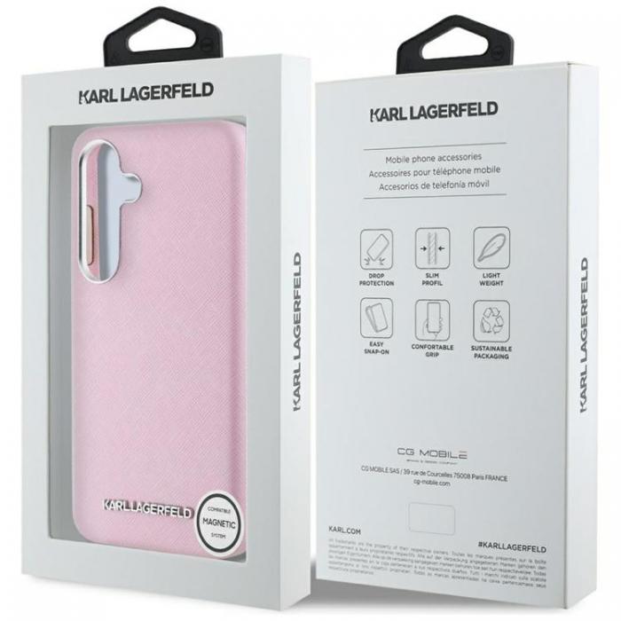 KARL LAGERFELD - Karl Lagerfeld Galaxy S25 Mobilskal MagSafe Saffiano Full Wrapped - Rosa