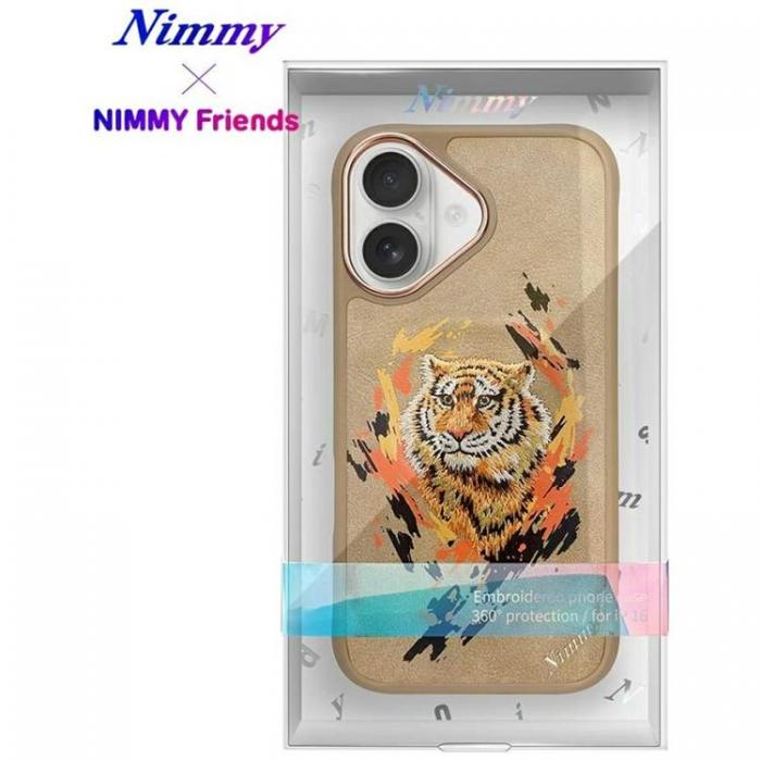 NIMMY - Nimmy iPhone 16 Mobilskal MagSafe Tiger - Ljusbrun