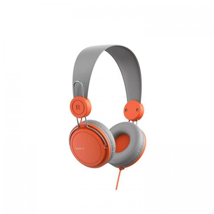 Havit - Havit On-Ear Hrlurar Trdbundna HV-H2198D - Orange/Gr