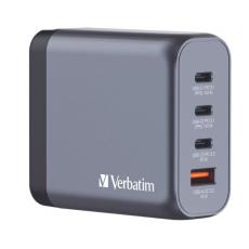 Verbatim - Verbatim Snabbladdare 240W GaN 3xUSB-C 1xUSB-A EU/UK/US - Svart