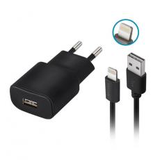 Forever - Forever Väggladdare 1x USB 2A + Lightning Kabel TC-01 - Svart