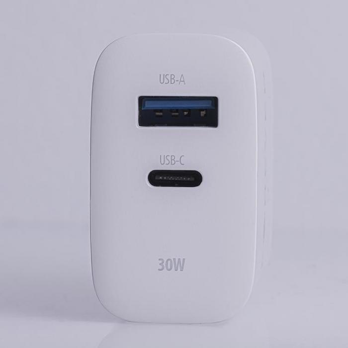 Forever - Forever Snabbladdare 30W USB/USB-C med Kabel 60W PD QC