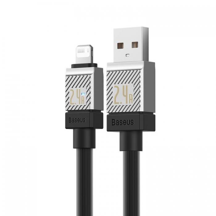 BASEUS - Baseus USB Till Lightning Kabel 2m 2.4A CoolPlay - Svart