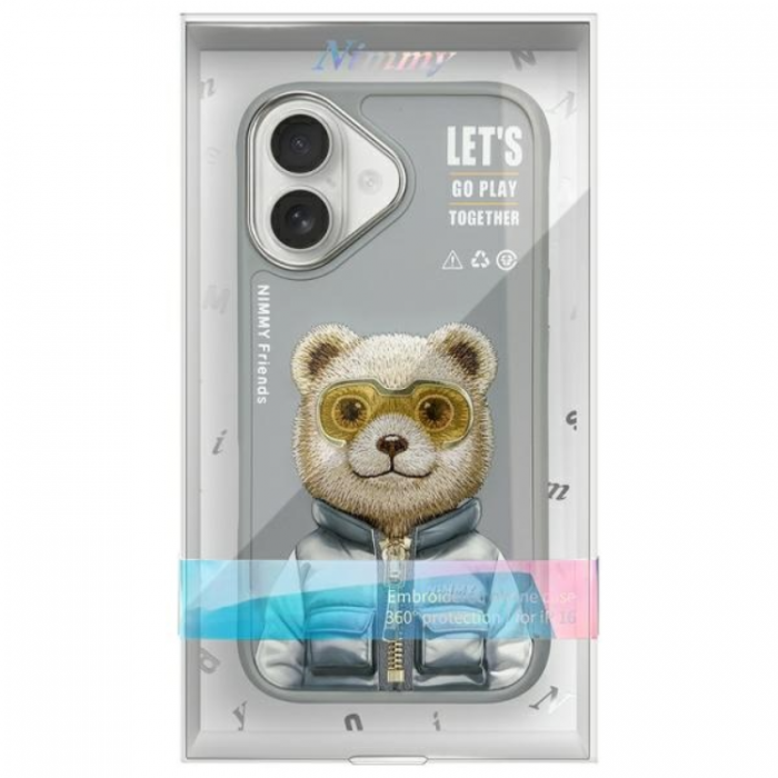 NIMMY - Nimmy iPhone 16 Mobilskal Cool & Cute 2.0 Bear - Gr