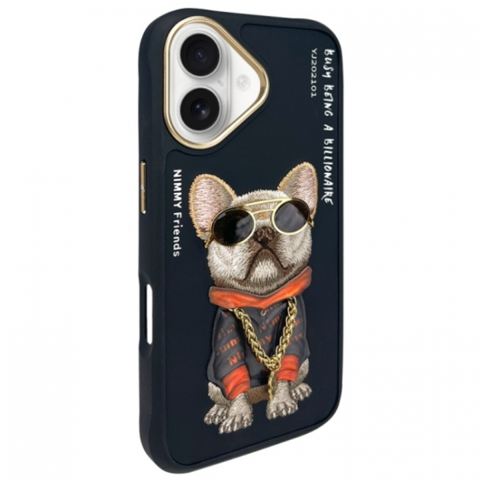 NIMMY - Nimmy iPhone 16 Mobilskal Glasses Cool Dog - Svart