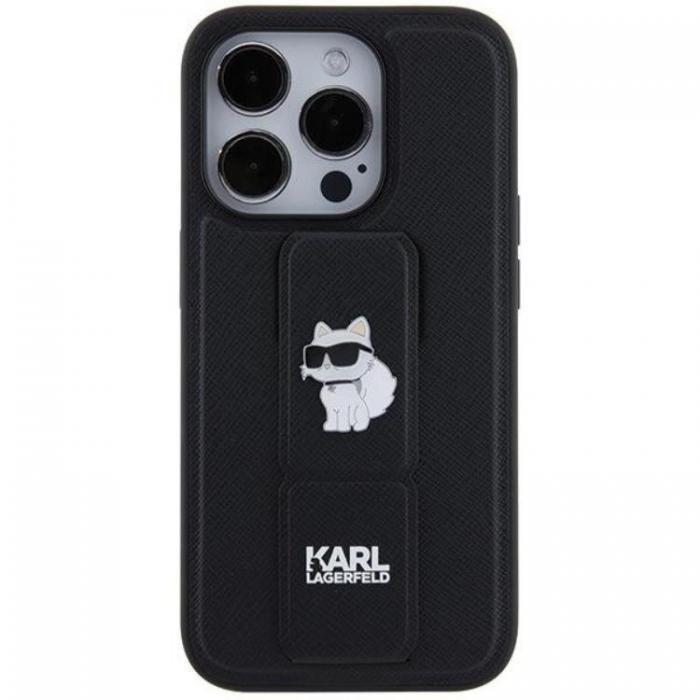 KARL LAGERFELD - Karl Lagerfeld iPhone 14 Pro Max Mobilskal Gripstand Saffiano Choupette Pins