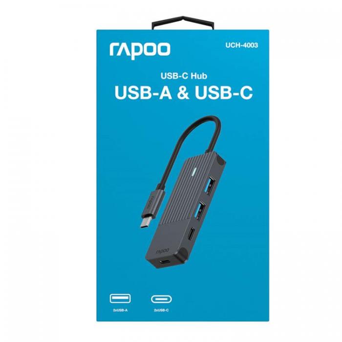 Rapoo - RAPOO UCH-4003 USB-C till USB-A & USB-C Hubb