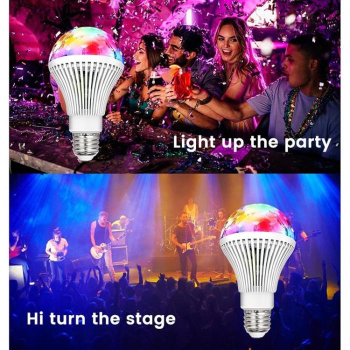 OEM - Disco LED-lampa Mini Partyljus RGB roterande E27 LBCRL